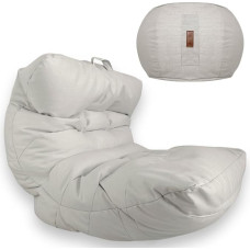 Aiire XXL Bean Bag Outdoor Modern - Giant Bean Bag Chair with Stool for Garden and Pool - Coarse Floor Cushion - Floor Chair - Gaming Bean Bags for Children and Adults Beige