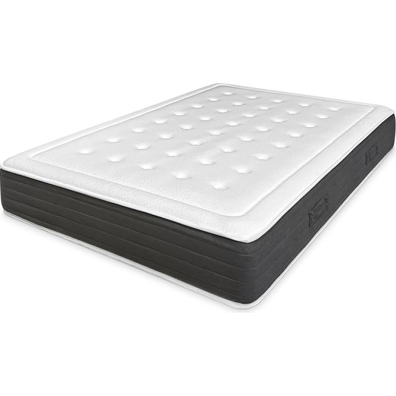 amuéblate online - 90 x 200 cm Memory Foam Mattress Flow Comfort+ Multi-Layered Height 24 cm Medium / High Strength Mite-Proof Antibacterial and Hypoallergenic