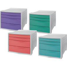 Esselte Drawer Set, 4 Piece Desk Organiser, Files and Stationery Storage Compartments for Home/Office, Desk Organiser, Colour'Breeze Series, Multiple Colours, 626286, multicoloured, Small, Assortment