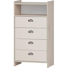 Schildmeyer Lindholm Highboard, Composite Wood, Sand Oak Decor/Cream Beige, 60.1 x 33 x 104 cm