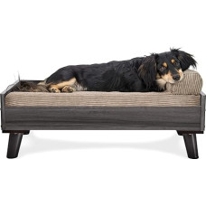 Furhaven Medium Mid-Century Modern Style Elevated Dog Bed Frame - Grey Wash, Medium