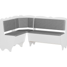 Rodnik Rhodos Corner Bench Grey White Faux Leather 150 x 110 x 85 cm Padded Art.585