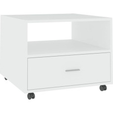 vidaXL Coffee Table, Living Room Table, Sofa Table, Side Table, Tea Table with Drawer, Living Room, White, 55 x 55 x 40 cm, Wood Material