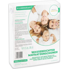 Silberkraft Mattress Cover 140 x 200 cm - Waterproof Mattress Protector, Anti-Dust Mite Cover, Encasing, Mattress Protector - Suitable for Allergy Sufferers - Cotton Mattress Topper - Oeko-Tex