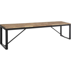 Atmosphera Edena Bench Metal and Acacia Wood Chestnut Brown