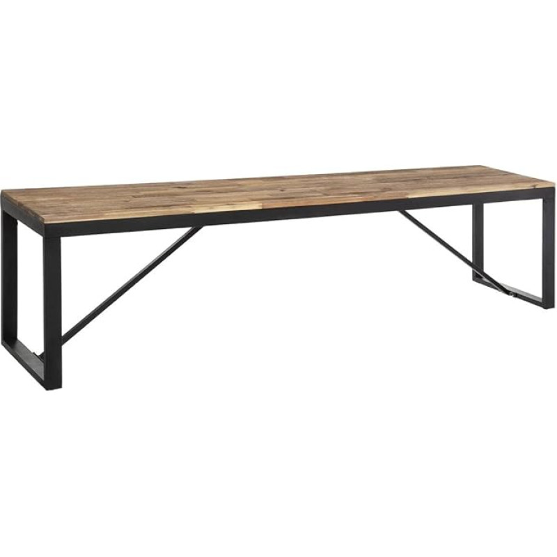 Atmosphera Edena Bench Metal and Acacia Wood Chestnut Brown