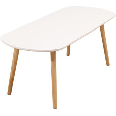 HUOLE MDF Dining Table Beech Wood Dining Table Kitchen Table Wooden Table 110 x 50 x 45 cm - White