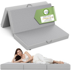 Feagar Folding Mattress, 3-Piece Folding Mattress, Guest Mattress, Memory Foam, Washable, Intervertebral Disc Cube (148 x 200 x 10 cm)