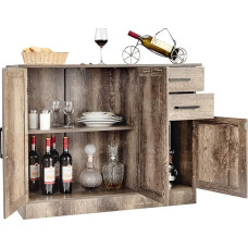 KOMFOTTEU Sideboard Buffet Cabinet, Multifunctional Storage Cabinet with Doors and 2 Drawers, Chest of Drawers, Living Room Cabinet, Industrial for Kitchen, Dining Room, 110 x 40 x 78 cm