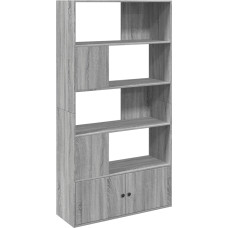 vidaXL Bookcase, Standing Shelf with Storage Space, Wall Shelf, Room Divider for Living Room, Bookcase, Filing Shelf, Office Shelf, Grey Sonoma Wood Material
