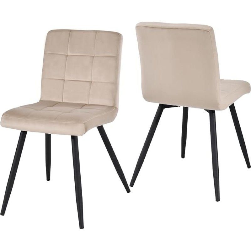 Duhome Dining Room Chair made of Velvet material, Choice of Colours, Retro Design Chair, Upholstered Chair with Backrest, Metal Legs, 8043B