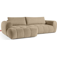 konsimo Lira Corner Sofa with Storage Space Sleep Function Easy Care L-Shape Left Side Timeless Design and Elegance Comfortable Mega Corner Sofa Ideal for Playing and Relaxing