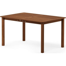 Furinno Tioman Outdoor Dining Table, Wood, Natural, 90.17 x 149.86 x 73.91 cm