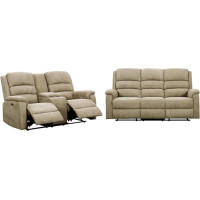 Vente-unique Nevers Couch Set with Electric Relaxation Function 3+2 Fabric Beige