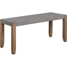 Newport L 40-inch Faux Concrete and Wood Bench