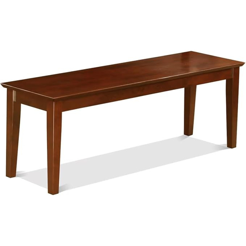 East West Furniture Capri Backless Dining Bench Mahogany Finish Wood Seat Mahogany