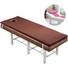 Klapptischmatratze, Memory-Schaum, Futon mit atmungsaktivem Loch, quadratische Kopfstütze für Schönheitsbetten, Spa, Salon, Therapeuten, Braun, 60 x 180 cm