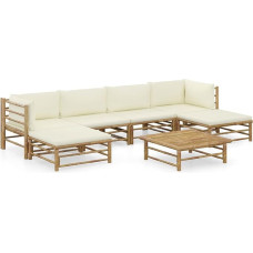 Festnight Garden Lounge Furniture, Patio Garden Furniture Set, Bamboo Garden Lounge Sofa, Outdoor Couch Set, Garden Sofa Set, Patio Furniture, 7-Piece