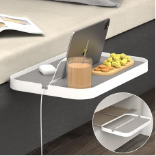 KIWIFOTOS Bedside Tray Organiser for Box Spring Beds, Plate Beds and Platform Beds with Mattress Thickness: 15 cm, Removable Cup Holder, Silicone Pad, Cord Holder (Model-1)