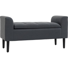HOMCOM Bench with Storage Space, Upholstered Bench with Linen Look, Wooden Legs, Bed Bench Maximum Load 130 kg, for Living Room, Bedroom, Hallway, 116 x 44 x 58 cm, Dark Grey