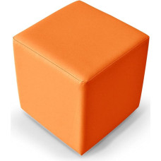 Kubus Comfortable Seat Cube Faux Leather 35 x 40 x 35 cm Orange