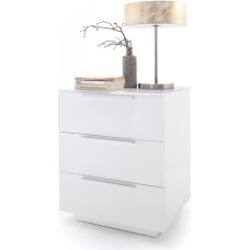 Robas Lund Night Console White High Gloss Bedside Table with Drawers for Upholstered Bed Nako Box Spring Bed Bedside Cabinet W x H x D 50 x 60 x 40 cm