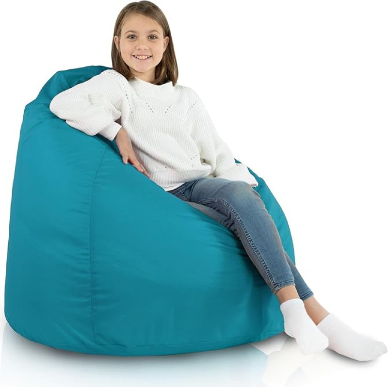 Italpouf Bean Bag XL, Giant Bean Bag, Seat Cushion, Indoor & Outdoor, Bean Bag Chair for Children and Adults, EPS Beads Filling, Removable Cover, Waterproof, Certified, Blue