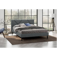 Dmora - Tirino Double Bed, Container Bed Structure, Summer with Trim, Mattress Holder Structure, Suitable for a Mattress 160 x 200 cm, Grey