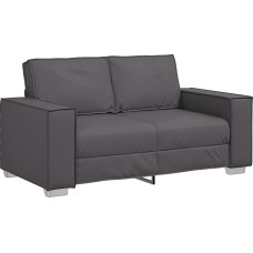 vidaXL Loveseat Modern Sofa for Two in Grey, Durable Faux Leather, Stylish Design, Comfortable Seating for Living Room or Office, Compact Couch