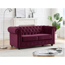 Vente-unique Sofa 2 Seater - Velvet - Purple - Chesterfield
