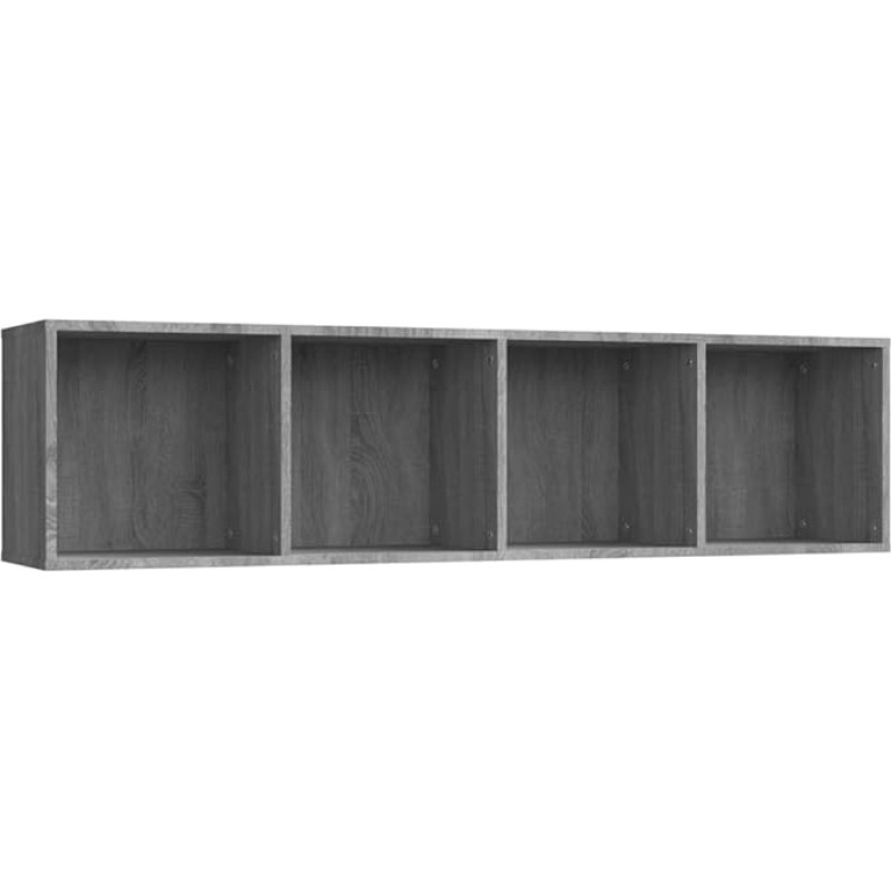 vidaXL Sonoma Bookcase, TV Cabinet, Wall Shelf, TV Cabinet, Wall Cabinet, Living Room, Grey, 143 x 30 x 36 cm, Wood Material