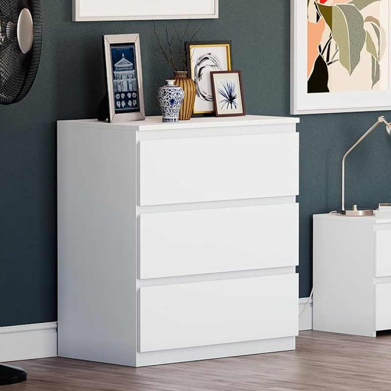 Vida Designs Denver 3 Drawer Chest of Drawers, White