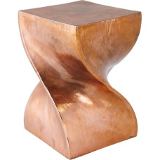 Riess Ambiente Sculpturaler Twist Side Table 45 cm Copper Flamed Aluminium Handmade Stool Coffee Table