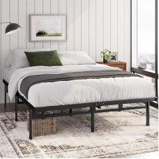 Zinus Justin Bed 160 x 200 cm - 36 cm Height with Under Bed Storage - Metal Platform Bed - Black