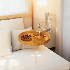 An der Wand montierter, klappbarer, runder Tisch – 27,9 cm großer, platzsparender Sofa-Beistelltisch und Kleiner Schreibtisch, abnehmbares, ausklappbares Design für Schlafzimmer, Wohnzimmer,