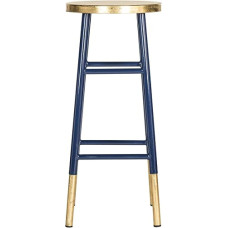 SAFAVIEH Glam Bar & Counter Stool, Navy and Gold