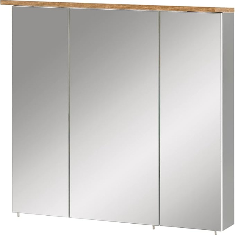 Schildmeyer Jelda Padua 148838 Mirror Cabinet Platinum Grey / Oak Country House Decor 70.5 x 16 x 72.3 cm