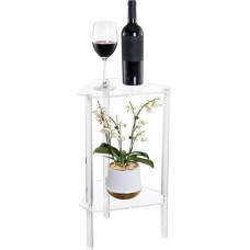 Yechiry 2-Tier Corner Side Table for Small Spaces, Side Table Made of Transparent Acrylic, Narrow Side Table, Bedside Table, sus Acrylic for Living Room, Bedroom, Balcony, Office