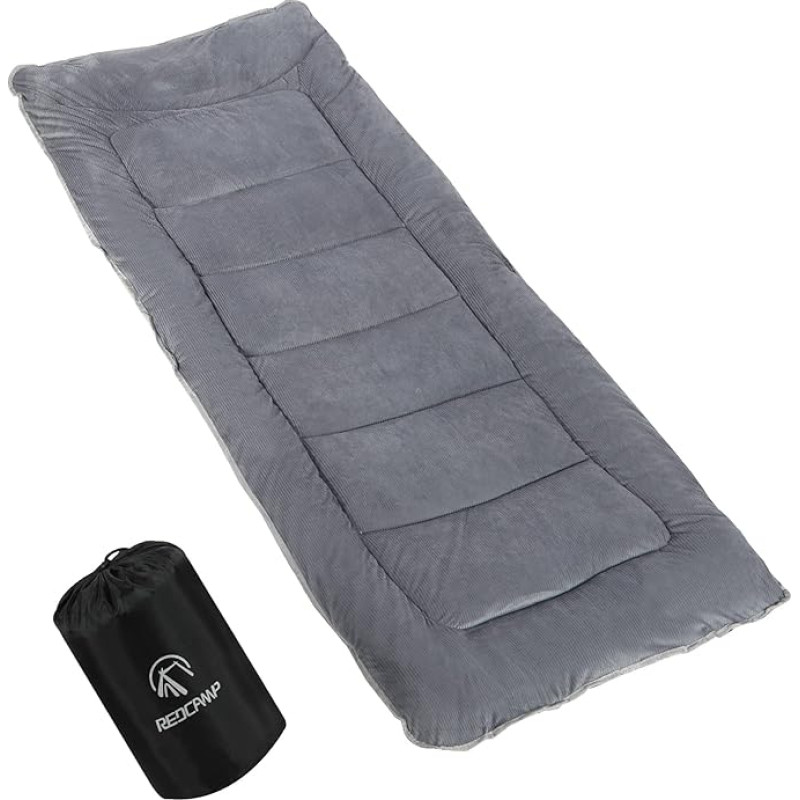REDCAMP XL Camp Bed Mattress Soft Comfortable Cotton Thick Camping Mattress Single Sleeping Mattress Topper (Dark Grey)