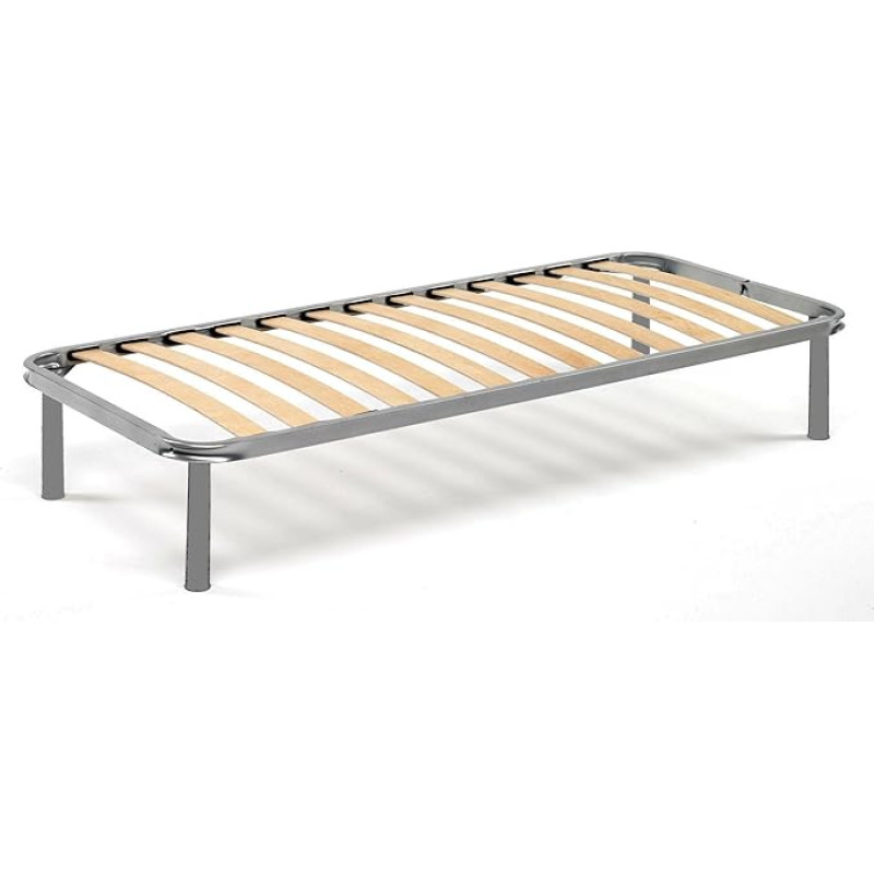 Talamo Italia - Manila Single Bed Frame - Orthopaedic Birch Plywood Base with 13 Slats - 100% Made in Italy - 80 x 190 x 34 cm