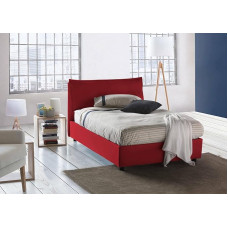 Talamo Italia - Gloria 100% Made in Italy Fabric Double Bed with Front Opening Suitable for Mattresses 120 x 190 cm, Red