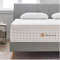 Hiepunos 120 x 190 cm Thick 26 cm Hybrid Mattress with Memory Foam and Pocket Spring, 7 Comfort Zones, H3 Medium Firm, White