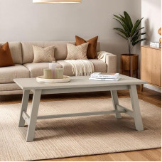 IDIMEX Luzerna Coffee Table 45 x 60 cm Solid Wood Grey - Rectangular Living Room Table Ideal as a Sofa Table and Side Table for Living Room Modern