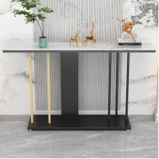 Industrieller Konsolentisch, Akzenttisch für den Eingangsbereich, Langer dekorativer Tisch für die Organisation von Wohnzimmer und Flur, weißes Finish (100 cm)