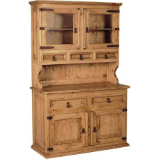 MiaMöbel Buffet Mexico Furniture 120 x 190 x 54 cm Country House Style Glass Solid Pine Honey