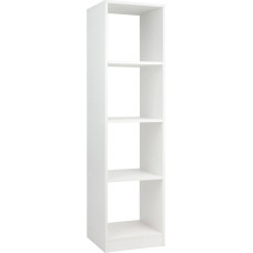 COSTWAY Wooden Bookcase with 4 Compartments, 38 x 142 x 33 cm, Standing Shelf, Storage Shelf for Study Room, Living Room, White