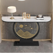 Moderner schwarzer Akzenttisch für Eingangsbereich, Konsole und Flur – 80 cm Langer Foyertisch, stilvoller Sofatisch für die Wohnzimmerdekoration