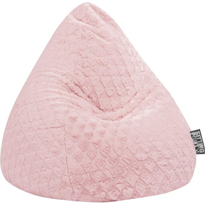 Sitting Point Fluffy Hearts XL Bean Bag Approx. 220 Litres Rose