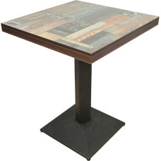 Dining Room Tables, Dining Table, Wooden Top, Square Table, European Style, for 4 People, Kitchen Table, Living Room Table, Standing Table, 60 x 60 x 75 cm, with Metal Leg for Living Room, Balcony,