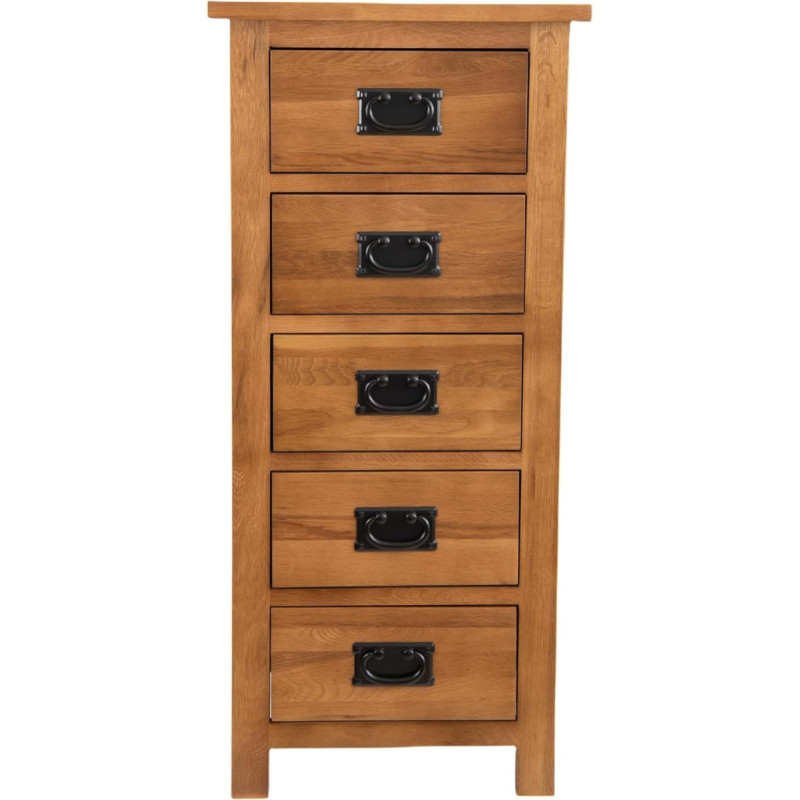 Kemtpase Oak 5 Drawer Chest of Drawers Narrow Chest of Drawers Tall Chest 5 Drawer Dresser Cabinet Furniture